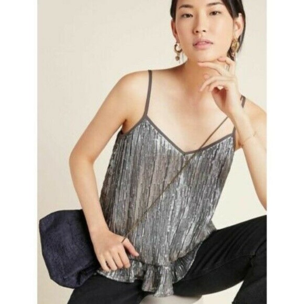 Anthropologie Amelie Beaded Cami Women's 8